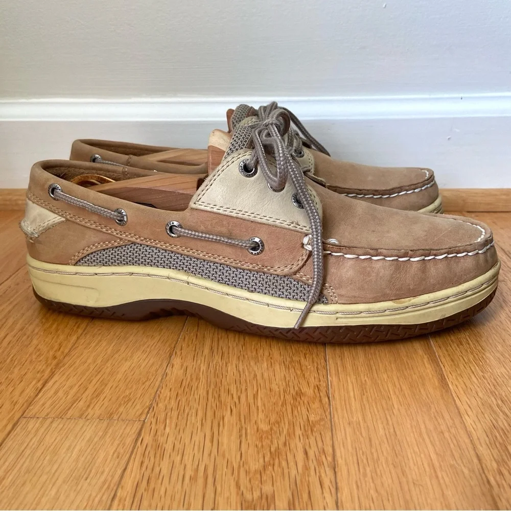 Sperry Top-Sider Billfish 3-Eye Tan Beige Boat Shoes Men's 8.5 W Preppy 0799023